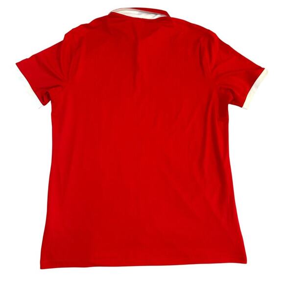 Nike Golf Red Standard Fit Polo Shirt Large Dri Fit Performance Embroidered Logo - Picture 2 of 9